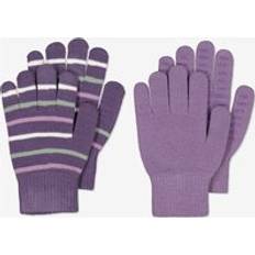 Purple Mittens Children's Clothing Polarn O. Pyret Two Pack Kids Magic Gloves Purple 4-12y x 4/6