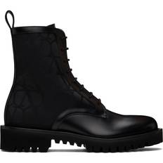 Valentino Garavani Stiefel & Boots Valentino Garavani Black Toile Iconographe Combat Boots