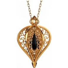 9k Necklaces C. W. Sellors 9ct Gold Whitby Jet Flore Filigree Necklace