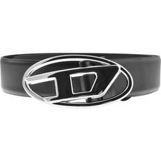 Diesel Leather Clothing Diesel Oval Logo Leather Belt Black
