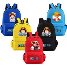 Kanvas Skolesekker Bandai Anime One Piece Backpack for Boy Girl Back To School Bag Large Capacity Backpack Bookbag for Kid Gifts Travel Bag Mochila