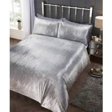 Silver Duvet Covers Rapport Crushed King Duvet Cover Silver, White