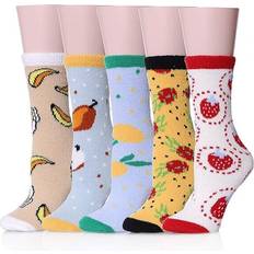 Microfiber Socks Mascot Womens Soft Cute Funny Animal Designe Microfiber Slipper Socks Cozy Fuzzy Winter Warm Socks Pairs fruit combination 1/Size: One