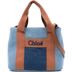 Chloé Blå Denim Patchwork Skulderveske Blue ONE Size