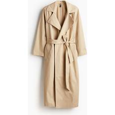 H&M Trenchcoats H&M Shoulder-Pad Trench Coat Beige