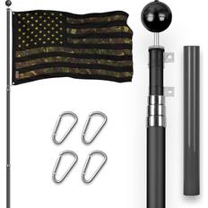 G128 ft telescoping flagpole black & american camouflage