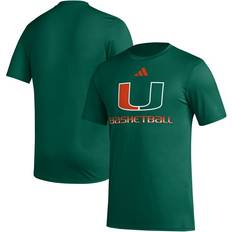 Adidas T-shirts Adidas Men's Green Miami Hurricanes Fadeaway Basketball Pregame Aeroready T-shirt Green