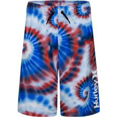 White Swimwear Hurley Boys' Americana Spiral Swim Trunks, Medium, Deep Royal Blue