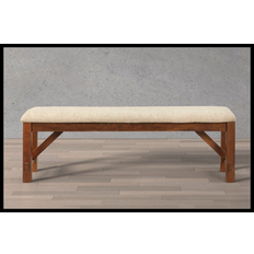 Ebern Designs Wood Benches Ebern Designs Grise Solid Wood Settee Bench