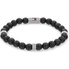 Tommy Hilfiger Men Bracelets Tommy Hilfiger Men's Stone Beaded Bracelet Black One Fits All