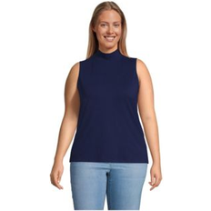 Lands' End XXL T-shirts Lands' End Plus Lightweight Jersey Sleeveless Mock Top Deep sea navy 1X