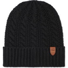 Coach Beanies Coach Men's Cable-Cuff Logo Patch Beanie Black OS