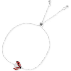 Macy's Enamel Bracelets Macy's Cubic Zirconia & Enamel Ladybug Bolo Bracelet SILVER 9 1/2 inches