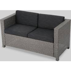 Outdoor Sofas Christopher Knight Home Puerta Wicker Loveseat with grey/mixed Outdoor Sofa