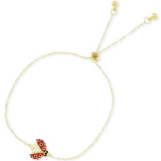 Macy's Enamel Bracelets Macy's Cubic Zirconia & Enamel Ladybug Bolo Bracelet GOLD 9 1/2 inches