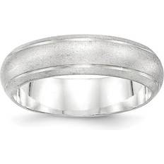 Silver - Unisex Rings JewelryWeb Sterling silver standard fit unisex 6mm satin finish wedding band sizes to