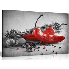 Panther Print Herbs & Spices Kitchen Canvas Picture 30x20in Framed Art