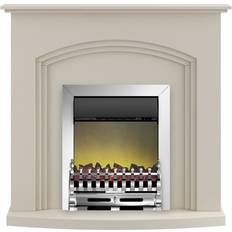 Chrome Fireplaces Adam truro fireplace in cream with blenheim electric fire in chrome, 41 inch