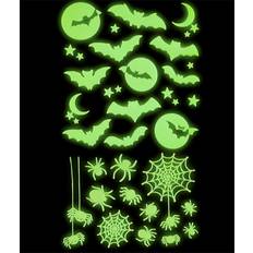 Calcomanías y Decoraciones de Pared Leuchtende Halloween Sticker Fledermäuse & Spinnen