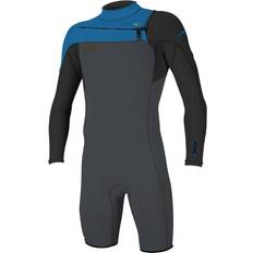 Grey Wetsuits O'Neill O'Neill Hammer 2mm Chest Zip LS Shorty Wetsuit 2024 Graphite Black Ocean-Medium