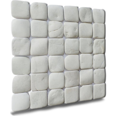 Mosaic Tiles b.o.i & Beyond, Molar 5 White Pebble Mosaic Tiles for Backsplash Kitchen X 30.5x30.5