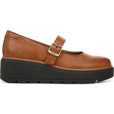 Damen - Kunstleder Holzschuhe Dr. Scholl's Women's Nice Day Max Jane Platform Lug Sole Mary Janes Honey Brown Faux Leather