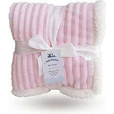 Boy or girl large baby sherpa fleece blanket, pink, 80110cm