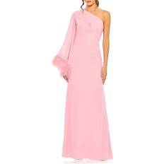 Mac Duggal One-Shoulder Feather Gown