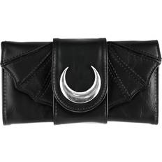 Horror-Shop Moon Gothic Purse with Bat Wings - Black