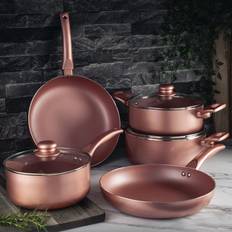 Gold Cookware Sets 8 Rose Gold Kitchen Cookware Set with lid