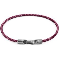 Amethyst Bracelets Anchor & Crew Aubergine Purple Talbot Silver and Rope Bracelet