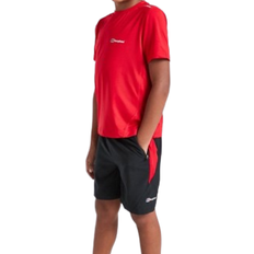 Berghaus Kid's Tech T-shirt/Shorts Set - Red/Black