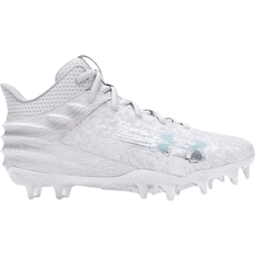 White Football Shoes Children's Shoes Under Armour Boy's UA Blur Select MC Jr - White/Metallic Silver