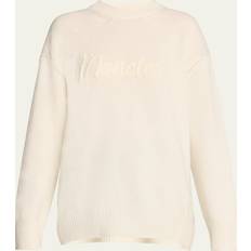 Moncler Dam Tröjor Moncler Logo Broderi Stickad Tröja Kashmir