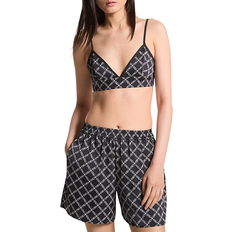 Michael Kors Empire Logo Print Satin Shorts - Black/White