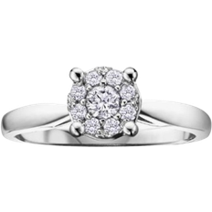 T.H.Baker Cluster Ring - White Gold/Diamond