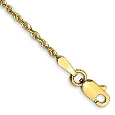 Anklets G&W 10" 10k yellow gold 1.5mm shiny-cut extra-lite rope chain anklet 1.50