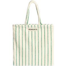 Stribede Håndtasker Bongusta Naram Tote Bag - Pure White & Grass