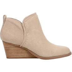 Dame - Naturfarvet Ankelstøvler Toms Kaia Round Wedge Booties Beige