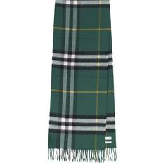 White Scarfs Burberry Check Cashmere Scarf Dark Fern Green