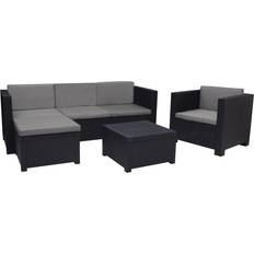 Ratán Muebles de Jardín y Exterior SP Berner Manhattan Conjunto de Sala de Exterior, 1 Mesa incl. 1 Sillas & 1 Sofás