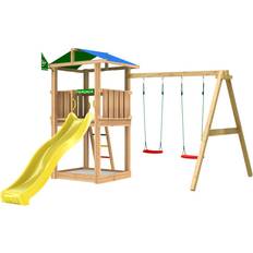 Legetårne Legeplads Jungle Gym Playtower Hut 2.1 with 2 Swing Module & Slide