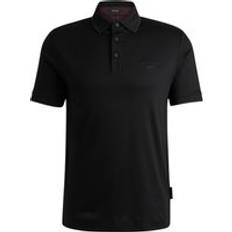 BOSS Porsche x regular-fit polo shirt in mercerised cotton Black