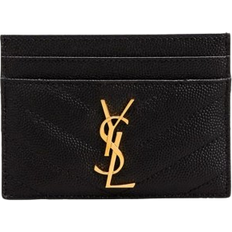 Saint Laurent Wallets & Key Holders Saint Laurent YSL Monogram Card Case in Grained Leather - Black