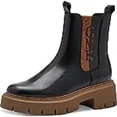 Marco Tozzi by Guido Kretschmer Damen Chelsea Boots mit Plateau zum Schlupfen, Schwarz Black/Nature