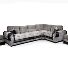 5 Seater - Corner Sofas Furnishings For Less UK Large Portland Black Sofa 335cm 5 Seater