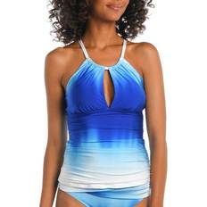 Turquoise - Women Tankinis La Blanca Ocean Keyhole Tankini Top in Sapphire