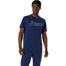 Correr Camisetas Asics Logo Basic Manga Corta - Azul Oscuro