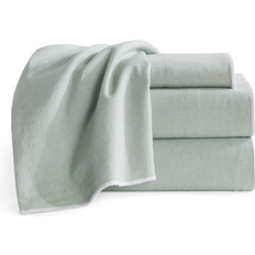 Lenzuolo con tasca - Lino Lenzuola DKNY Pure Washed Linen Sheet Set King Lenzuolo Verde