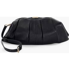 Dune London Clutches Dune London Womens Black Leather Drapery Clutch Bag 1 Size BLACK LEATHER